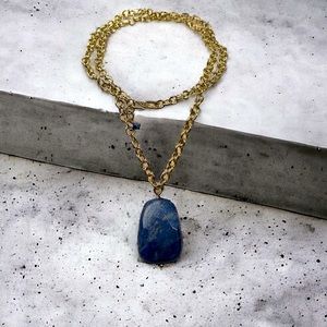 Barse Studio Thailand necklace pendant Dumortierite gold